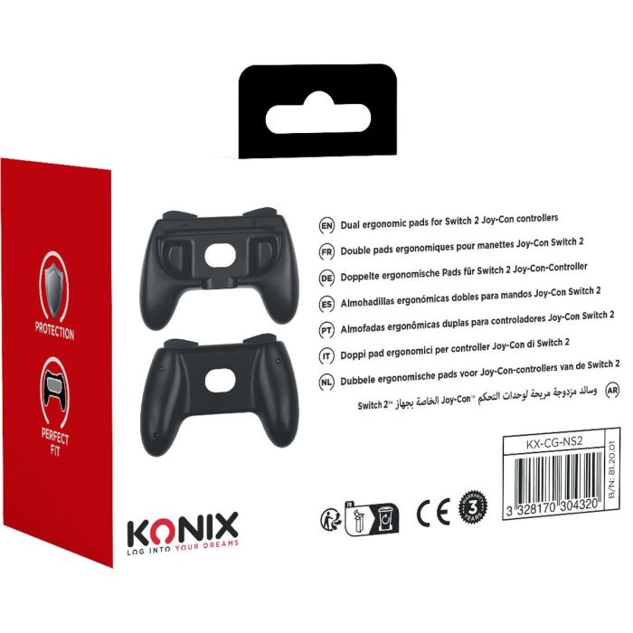 Konix Soportes para Joy-Con Nintendo Switch 2 Forma Clásica Mando Negro 3328170304320 1