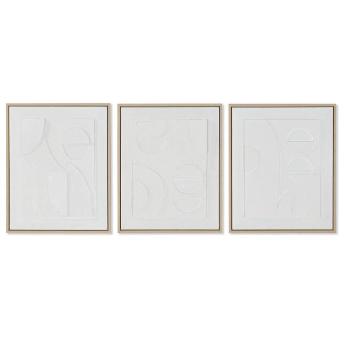 Cuadro Scandi DKD Home Decor Blanco 4.8 x 50 x 40 cm (3 Unidades)