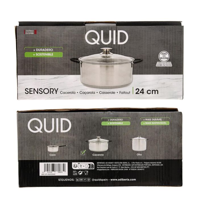 Cacerola Acero Inoxidable Sensory Quid 24 cm - 4,8 L 2 Cacerola Acero Inoxidable Sensory Quid 24 cm - 4,8 L 2