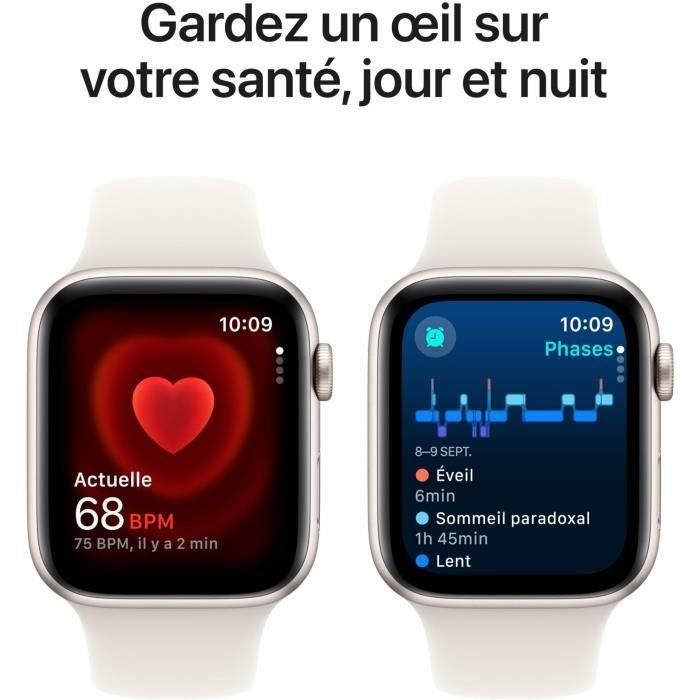 Apple Watch SE GPS - 44 mm - Caja de aluminio Starlight - Correa deportiva Starlight M/L 4