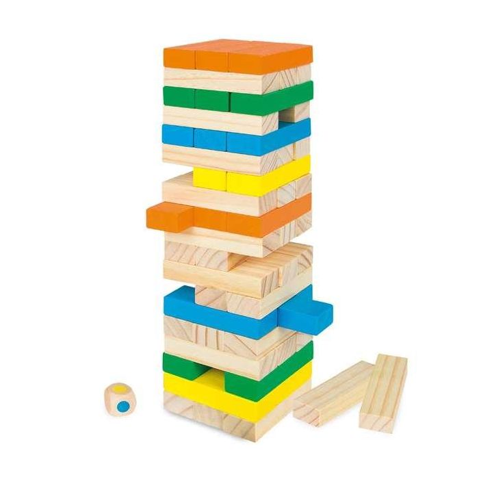 Torre blocs de madera 26 cm con 58 piezas (woomax) 8 Torre blocs de madera 26 cm con 58 piezas (woomax) 8