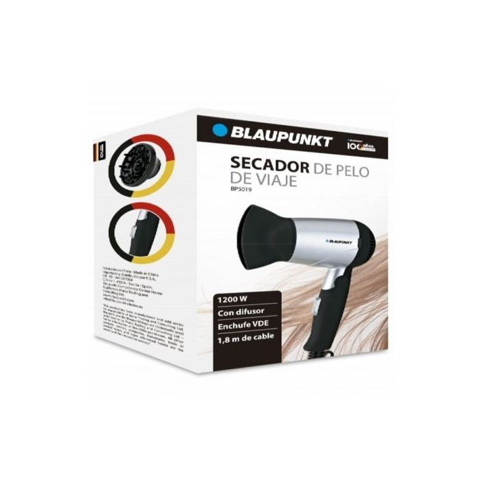 Secador Blaupunkt BP5019/ 1200W/ Negro y Plata 2
