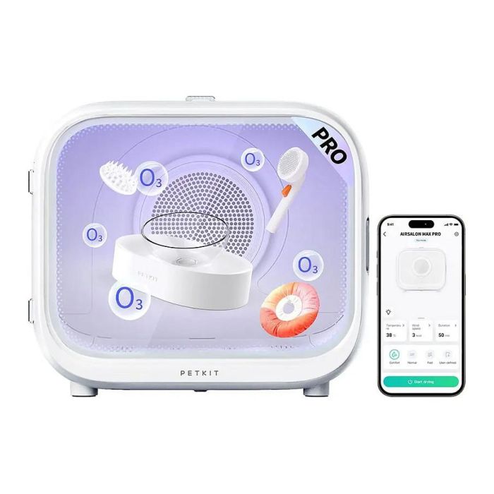 Petkit AirSalon Max Pro HG-P-EU Secador para Gato Silencioso, Control por App, UVC, Blanco, Plástico 1 Petkit AirSalon Max Pro HG-P-EU Secador para Gato Silencioso, Control por App, UVC, Blanco, Plástico 1