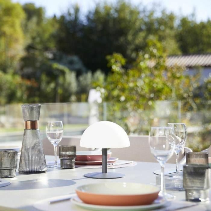 Lumisky LUM3666162004859 Lámpara de mesa inalámbrica Al. 20 cm Base de acero Gris LED blanco cálido y blanco 1