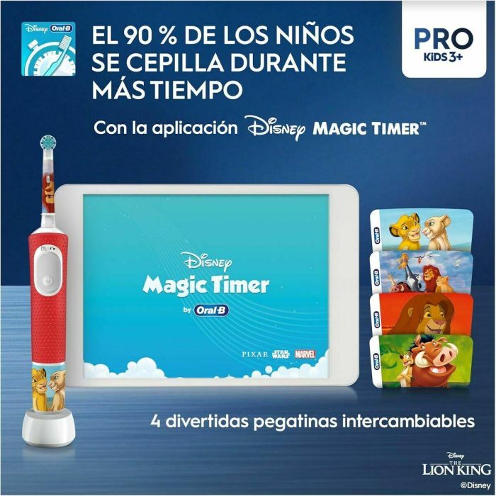 Cepillo de Dientes Eléctrico Oral-B Rey Leon Rojo Multicolor 1 Cepillo de Dientes Eléctrico Oral-B Rey Leon Rojo Multicolor 1
