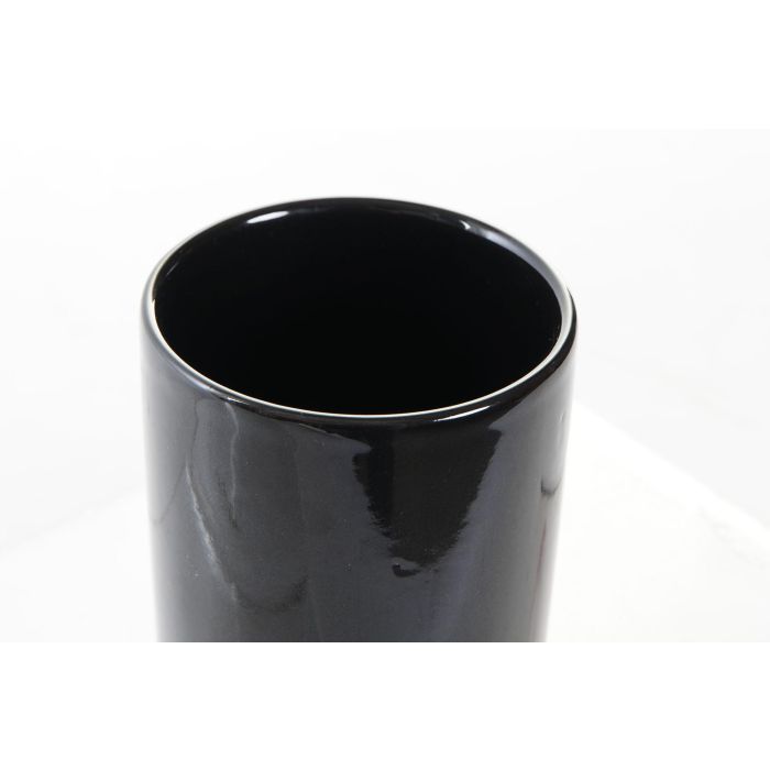 DKD Home Decor Vaso Decoración Estilo Glam Negro y Dorado, Fabricado en Gres y Metal, Apto Lavavajillas, 8x10x8 cm, Pack 2 Unidades 1
