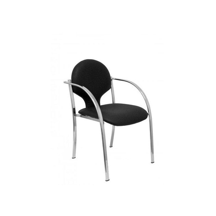 Silla Piqueras Y Crespo Hellin Confidente Ergonomica Con Brazos Fijos Apilable Estructura Negra Asiento Y Respaldo Tapizados Similpiel Negro Pack De 2