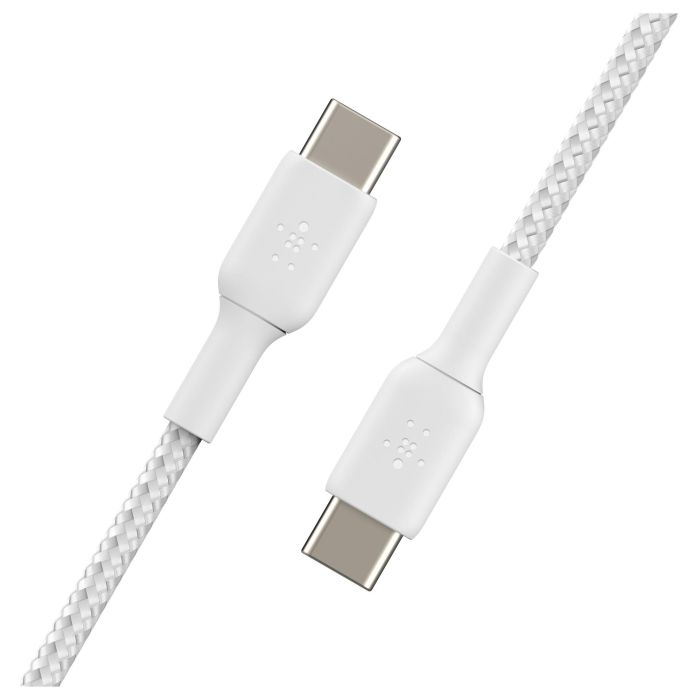 Belkin CAB004BT1MWH2PK Cable USB-C a USB-C 2.0 Trenzado 1m Blanco Doble Pack 4