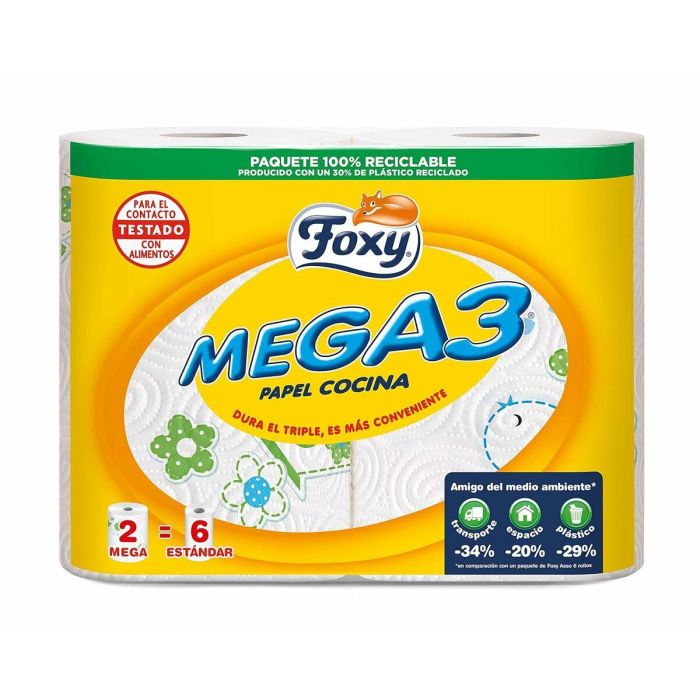 Foxy Mega3 Papel Cocina Triple Duración Foxy Mega3 Papel Cocina Triple Duración
