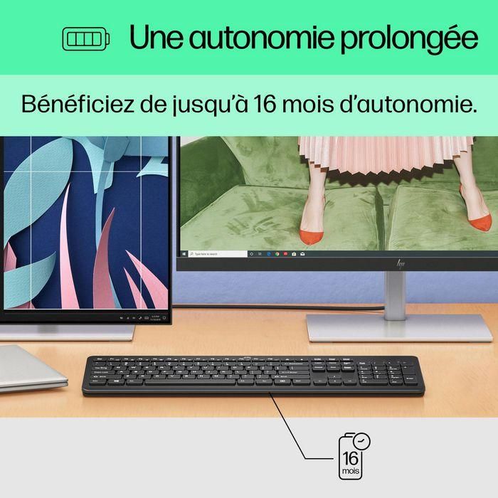 HP 230 Teclado Inalámbrico Negro Diseño Suiza 2.4GHz – Cómodo, Silencioso, Teclas Chiclet, Batería Larga Duración 10