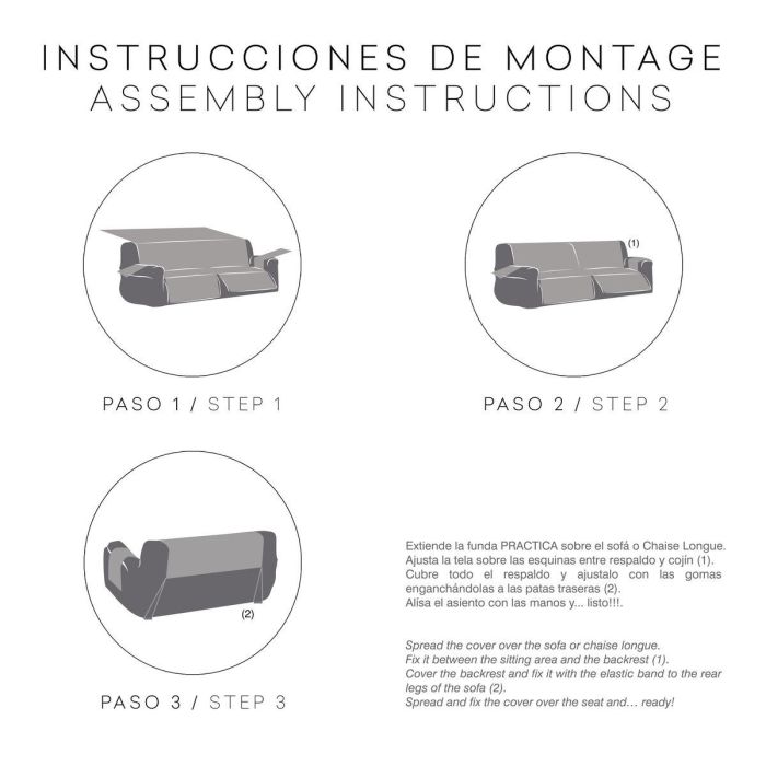 Funda para Sofá Eysa NORUEGA Blanco 100 x 110 x 120 cm 3 Funda para Sofá Eysa NORUEGA Blanco 100 x 110 x 120 cm 3