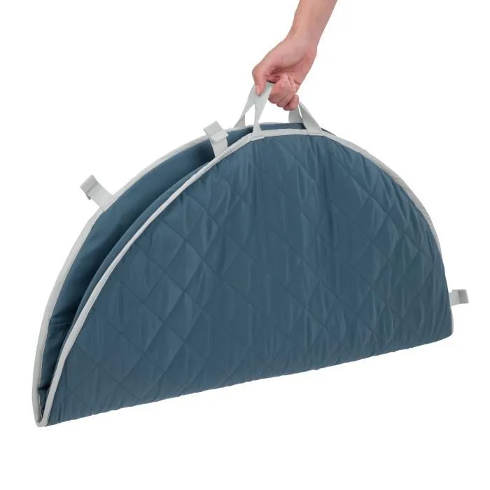 Ingenuity Alfombra de Juego Reversible para Bebé ING17486 - Azul Marino - Arco de Juego de Madera Plegable y Extraíble, 5 Juguetes, Espejo y Cojín 1