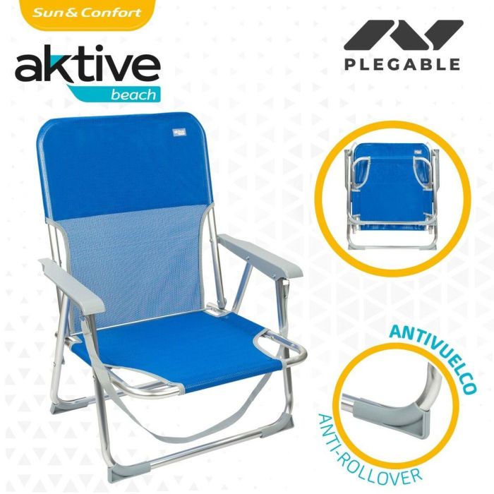 Silla Plegable Aktive Gomera Azul 44 x 72 x 35 cm (4 Unidades) 2 Silla Plegable Aktive Gomera Azul 44 x 72 x 35 cm (4 Unidades) 2