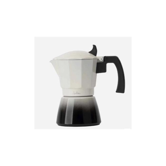 Jata HCAF2409 Cafetera Italiana Bistrea de Inducción de Aluminio, 9 Tazas, Blanca y Negra