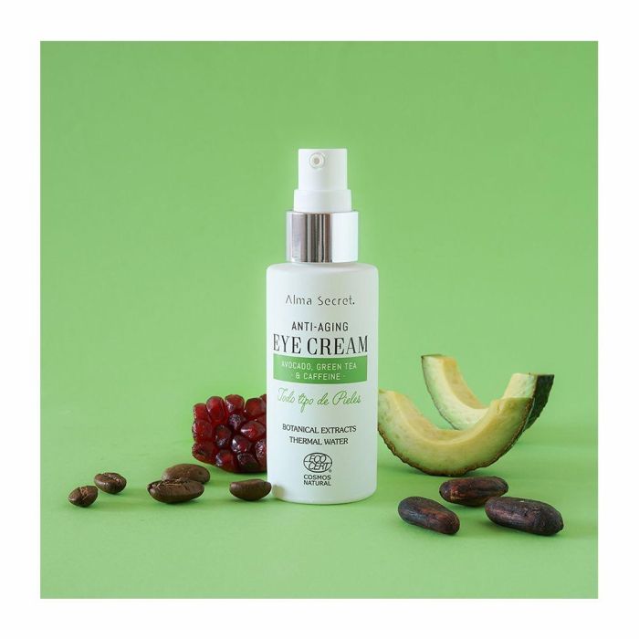 Alma Secret Eye Cream Antiedad con Aguacate, Té Verde y Cafeína para Contorno de Ojos, 30 ml 1 Alma Secret Eye Cream Antiedad con Aguacate, Té Verde y Cafeína para Contorno de Ojos, 30 ml 1