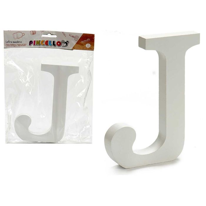 Letra J de Madera Blanca 1.8x15 cm - Pincello (12 Unidades) Letra J de Madera Blanca 1.8x15 cm - Pincello (12 Unidades)