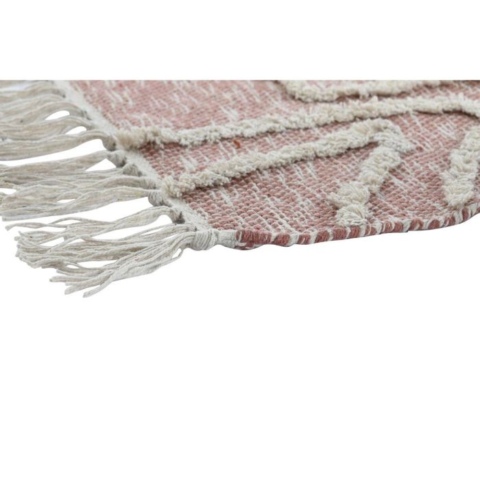 DKD Home Decor Alfombra Urban Algodón y Poliéster Rosa y Blanco 180x120 cm 1300 gsm con Flecos 2 DKD Home Decor Alfombra Urban Algodón y Poliéster Rosa y Blanco 180x120 cm 1300 gsm con Flecos 2