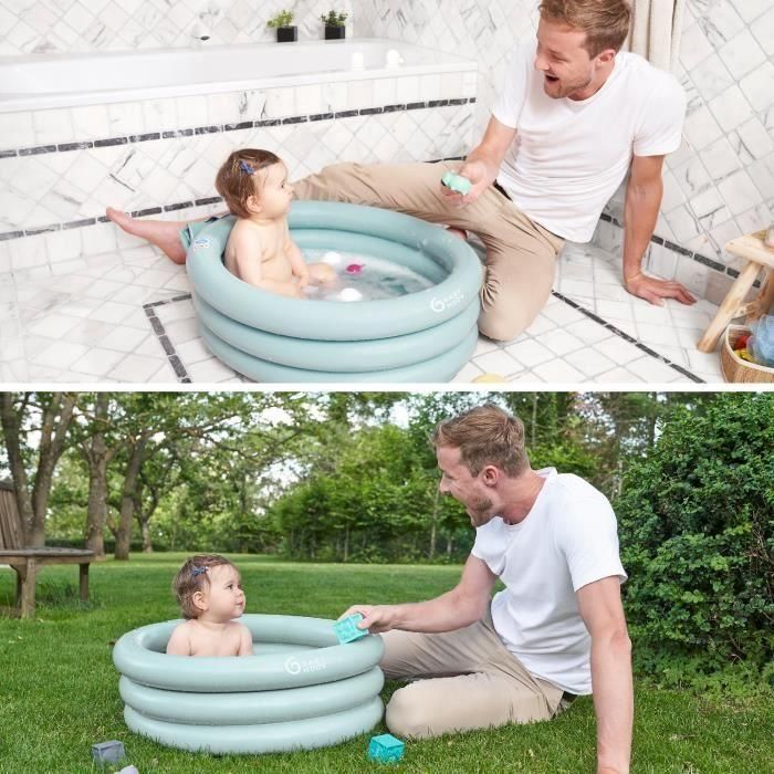 Babymoov AQUADOTS Bañera Hinchable Compacta para Bebé con Tumbona Extraíble, Fondo Cómodo y Válvula Antirretorno, Desde el Nacimiento 4