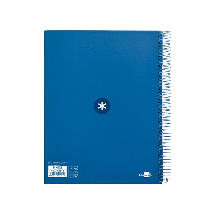 Antartik Cuaderno espiral A4 forrado 120 hojas 90 gr azul oscuro 2