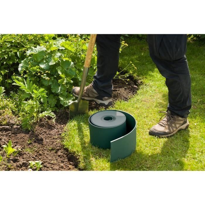 NATURAL Borde de jardín de polipropileno - Grosor 3 mm - H 15 cm x 10 m - Verde 3 NATURAL Borde de jardín de polipropileno - Grosor 3 mm - H 15 cm x 10 m - Verde 3