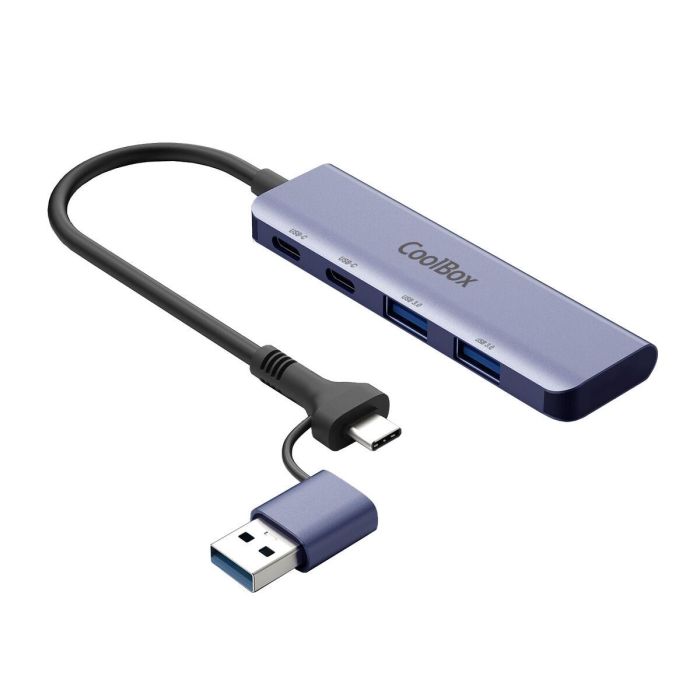 Cable USB CoolBox COO-HUB-C-CCAA Gris 1