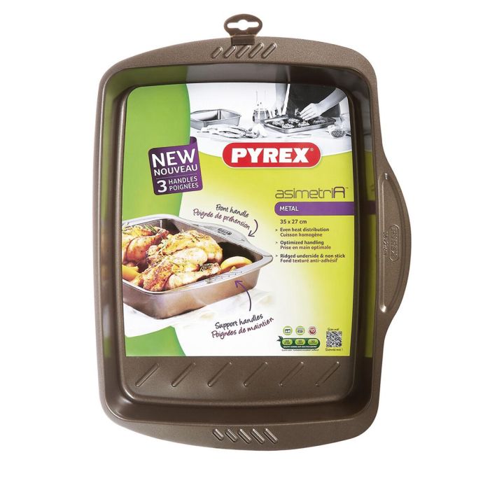 Molde Rectangular Pyrex Asimetria Negro Metal 35 x 27 cm Rectangular (6 Unidades) 1