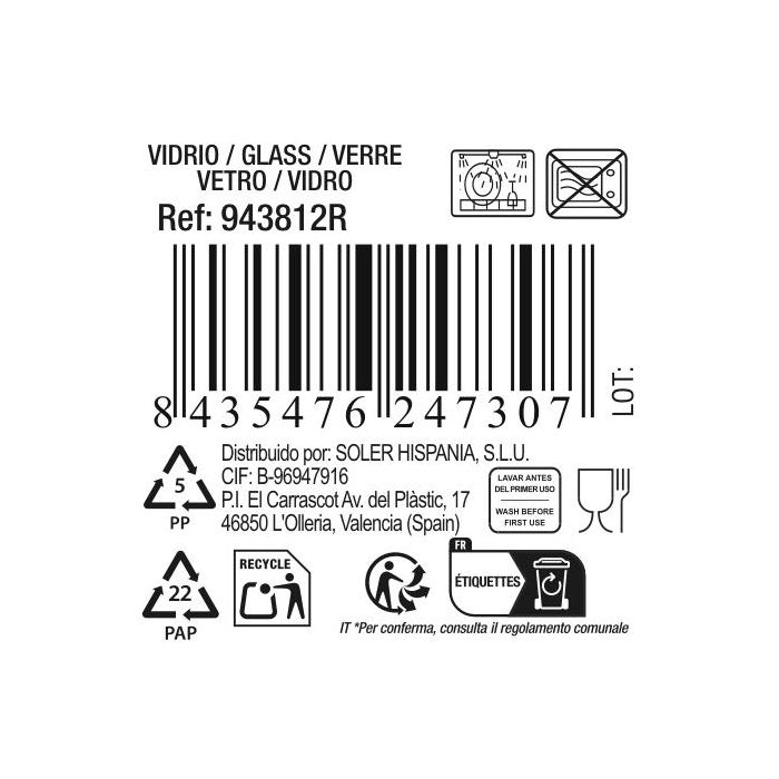 La Mediterranea Bol Andra, 13 cm diámetro, 5 cm alto, 375 ml capacidad (24 Unidades) 3