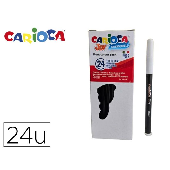 Rotulador Carioca Joy Monocolor Negro Caja De 24 Unidades