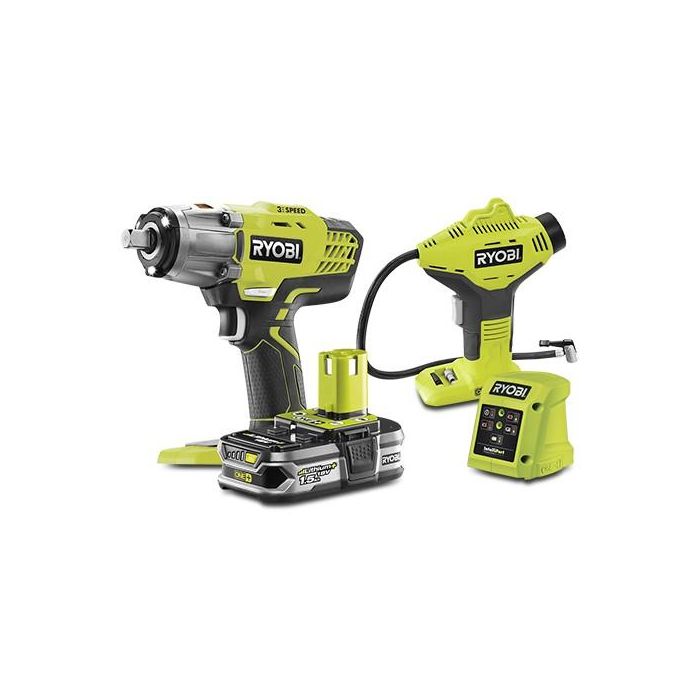 Kit Ryobi De Llave De Impacto + Inflador + Batería 1,5Ah + Cargador Stock Last RYKITLLAIN Kit Ryobi De Llave De Impacto + Inflador + Batería 1,5Ah + Cargador Stock Last RYKITLLAIN