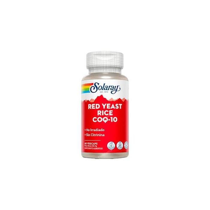 SOLARAY Red Yeast Rice Plus Q10 60 Cápsulas. Mantiene niveles saludables de colesterol
