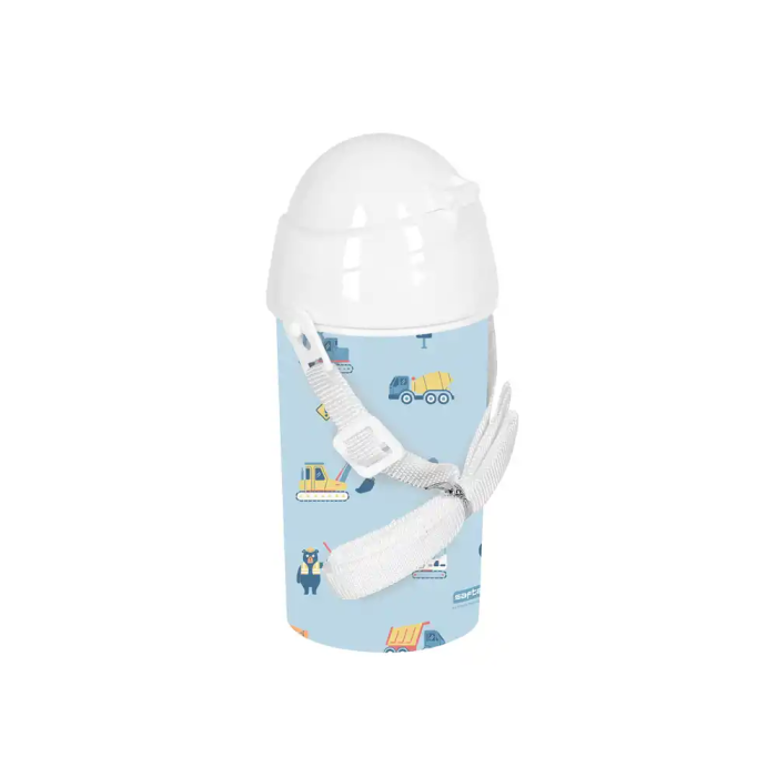 Safta Botella portaliquidos 500 ml apertura automatica con pajita preescolar 2
