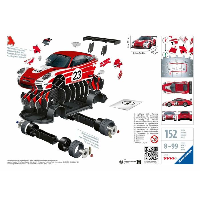 Puzzle 3D Porsche 911 GT3 Cup Salzburg 152 Piezas 1 Puzzle 3D Porsche 911 GT3 Cup Salzburg 152 Piezas 1