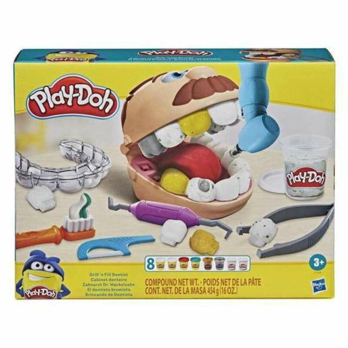 Play-Doh Dentista Bromista - Set de Plastilina con 8 Botes, Paciente y Herramientas (454g) para Niños +3 Años