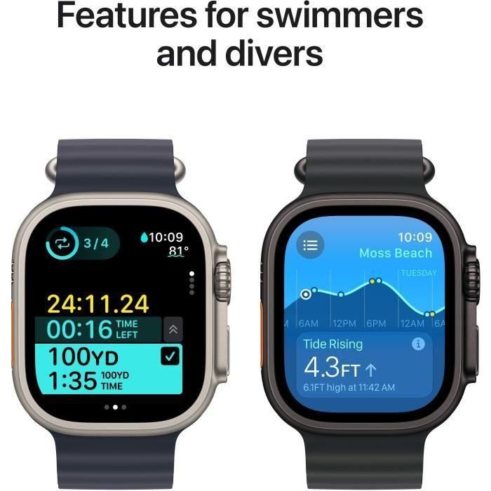 Apple Watch Ultra 2 GPS + Cellular - 49 mm - Caja de titanio negro - Correa Milanese Loop de titanio negro - M 4 Apple Watch Ultra 2 GPS + Cellular - 49 mm - Caja de titanio negro - Correa Milanese Loop de titanio negro - M 4