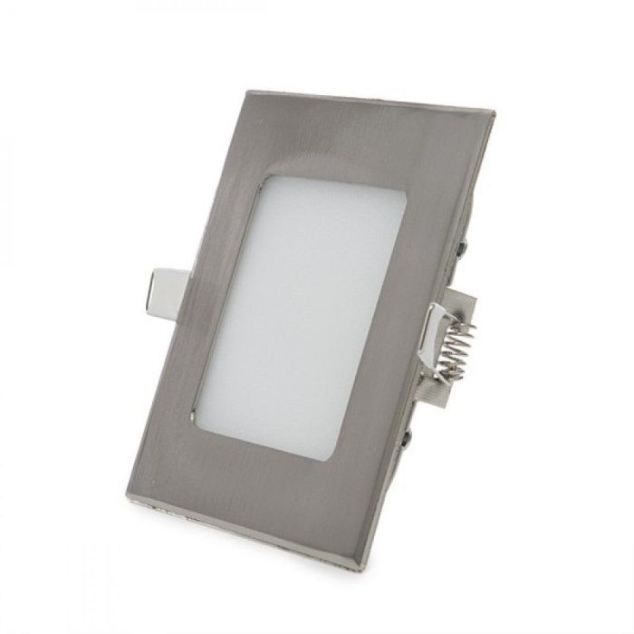 Placa LED Cuadrada 6W 600Lm 6000K Níquel Satinado GL-CL-S6N-CW, Downlight Ultrafino para Falso Techo 0 Placa LED Cuadrada 6W 600Lm 6000K Níquel Satinado GL-CL-S6N-CW, Downlight Ultrafino para Falso Techo 0