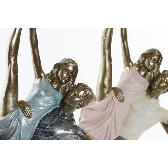 Figura Moderno DKD Home Decor Plateado 11.5 x 35.5 x 27 cm (4 Unidades) Bailarines 1