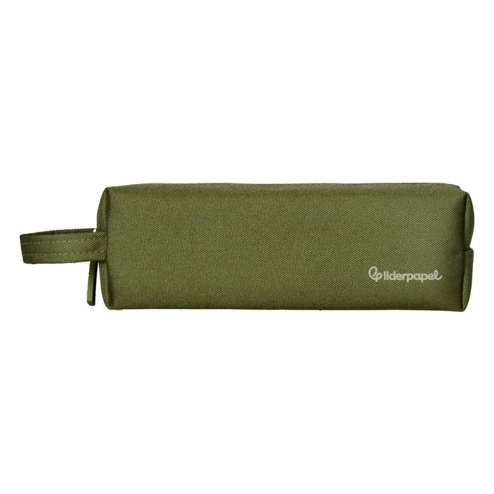 Estuche Portatodo Liderpapel Classic Rectangular Con Asa 210x70 mm Verde Militar