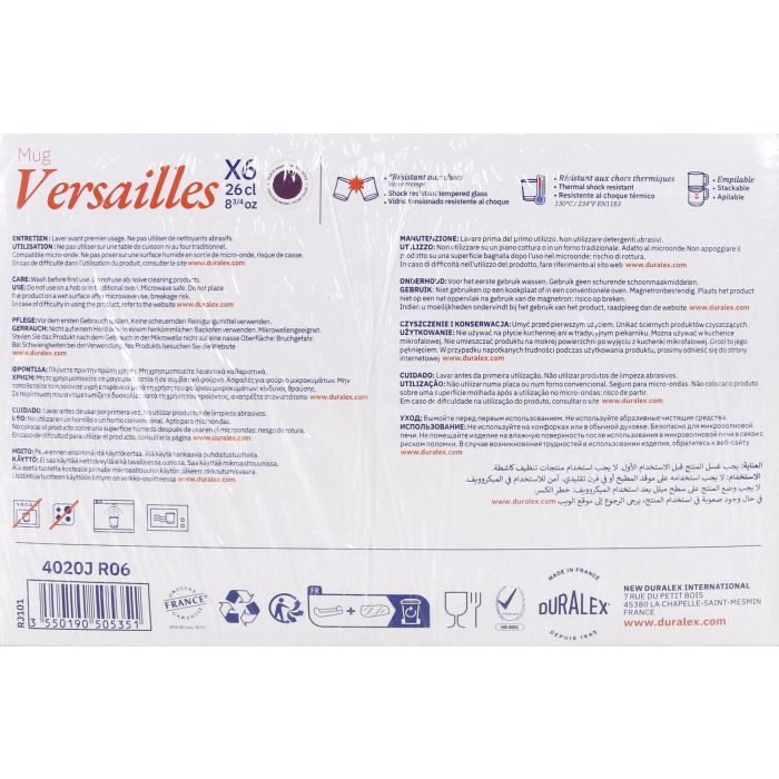 Duralex Mug Apilable 26Cl Morado Versailles Colección Saphir (72 Unidades) 4