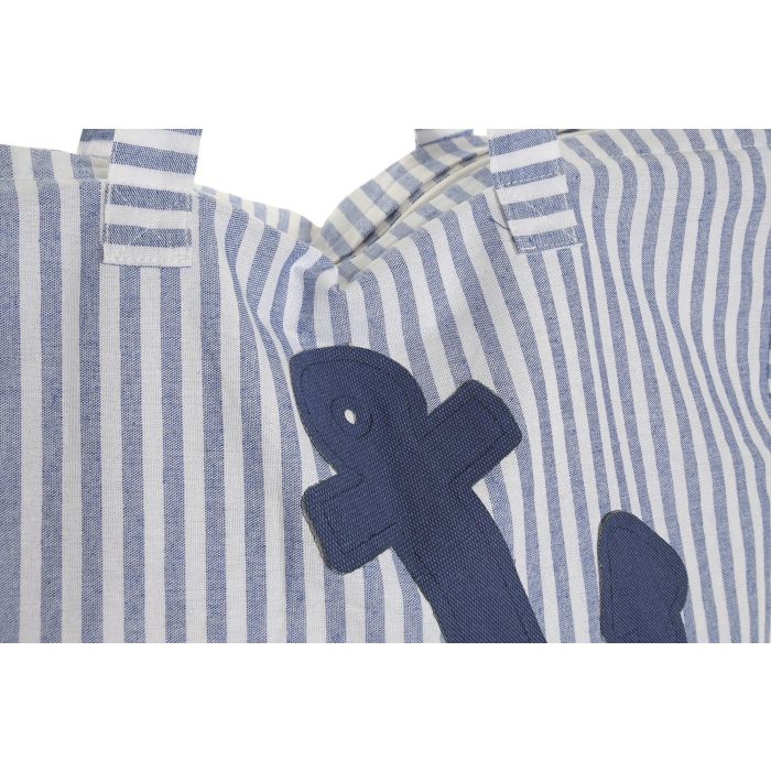 DKD Home Decor Bolso Mediterraneo Azul Coral 24 x 50 x 60 cm (4 Unidades) Poliester