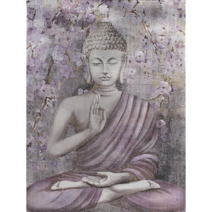 DKD Home Decor Cuadro Oriental Buda Dorado Granate Lienzo Pino 2.7 x 80 x 60 cm (2 Unidades) 1