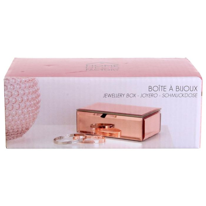 Home Deco Factory Joyero con Espejo Color Cobre para Tocador 16x9,5x5,5 cm 1
