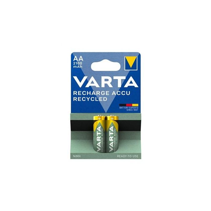 Pilas Recargables VARTA NI/MH HR06 AA 2100MAH 2UDS - Baja Autodescarga, Lista para Usar, 11% Materiales Reciclados, Ref: 56816101402 1 Pilas Recargables VARTA NI/MH HR06 AA 2100MAH 2UDS - Baja Autodescarga, Lista para Usar, 11% Materiales Reciclados, Ref: 56816101402 1