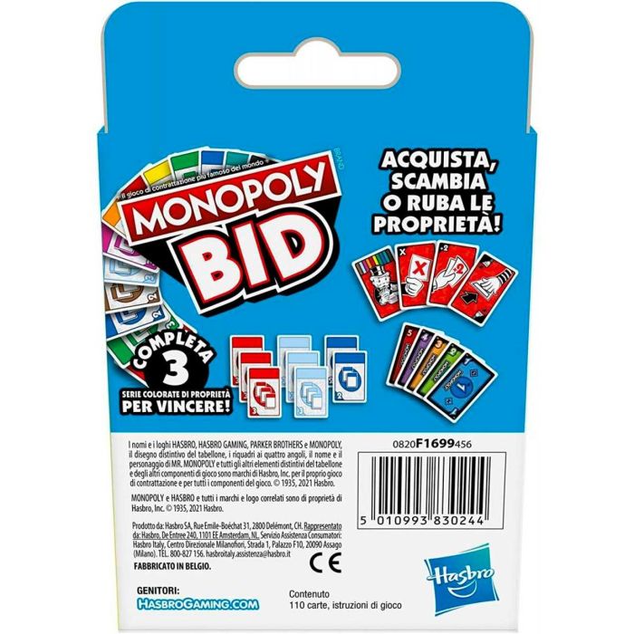Hasbro Gaming Monopoly Bid F1699 Juego de Cartas 3 Hasbro Gaming Monopoly Bid F1699 Juego de Cartas 3