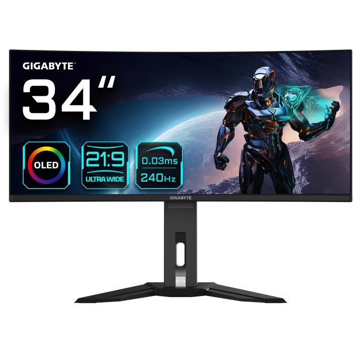 GIGABYTE MO34WQC2 Monitor Gaming 34" WQHD (3440x1440) Curvo QD-OLED 1800R 240Hz 0.03ms VESA DisplayHDR 400 True Black FreeSync Premium Pro 0 GIGABYTE MO34WQC2 Monitor Gaming 34" WQHD (3440x1440) Curvo QD-OLED 1800R 240Hz 0.03ms VESA DisplayHDR 400 True Black FreeSync Premium Pro 0