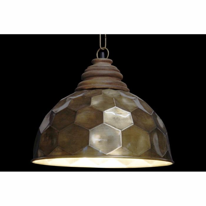 DKD Home Decor Lámpara de Techo Loft Dorada, de Metal y Madera, compatible E27 50W, para 1 Bombilla LED, 39x34x39 cm 3 DKD Home Decor Lámpara de Techo Loft Dorada, de Metal y Madera, compatible E27 50W, para 1 Bombilla LED, 39x34x39 cm 3