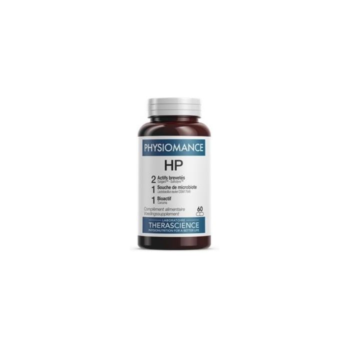 THERASCIENCE Physiomance Hp, Pylopass con Lactobacillus reuteri, Cúrcuma y Regaliz para H. pylori, 60 Cápsulas