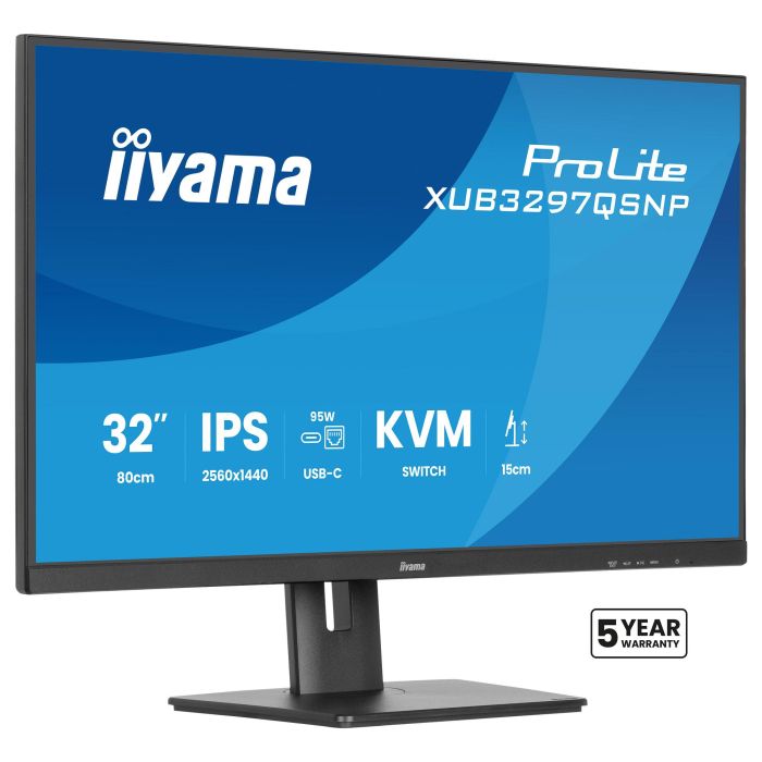 iiyama Monitor XUB3297QSNP-B1 32" (81,28cm) IPS 2560x1440 1ms USB-C Dock LAN/95W PD 0 iiyama Monitor XUB3297QSNP-B1 32" (81,28cm) IPS 2560x1440 1ms USB-C Dock LAN/95W PD 0