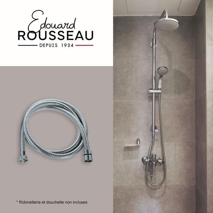 Edouard Rousseau ROU3047404226312 Manguera de Ducha Universal con Conector, Tuercas Metálicas, 1.50 m, Acero Inoxidable Cromado 1 Edouard Rousseau ROU3047404226312 Manguera de Ducha Universal con Conector, Tuercas Metálicas, 1.50 m, Acero Inoxidable Cromado 1