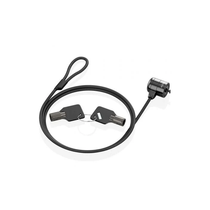 AISENS - CABLE DE SEGURIDAD CON CERRADURA DE LLAVE PARA ORDENADOR, MONITOR, PORTATIL 1.5M