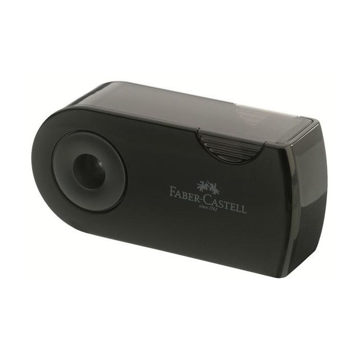 Faber Castell Afilalápices Doble Funda y Depósito Negro - Sacapuntas ergonómico para lápices Standard y Jumbo 2 Faber Castell Afilalápices Doble Funda y Depósito Negro - Sacapuntas ergonómico para lápices Standard y Jumbo 2